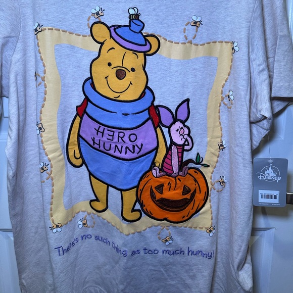 NWT Disney Winnie the Pooh and Piglet Halloween Embroidered T-Shirt for Women - Picture 2 of 12